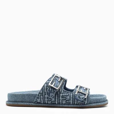 fendi double strap slides|fendi feel blue denim slide.